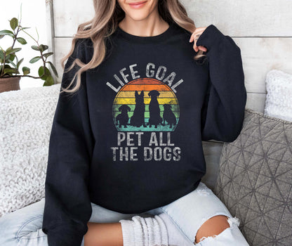 Life Goal Pet All The Dogs Shirt For Women Funny Dog T-Shirt