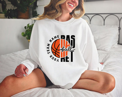Basketball Sweatshirt with Team Name, Personalized Basketball Shirt