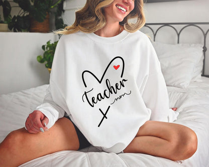 Personalized Teacher Mom Sweatshirt, Teacher Mom shirt, Teacher Mom Gifts, Gift for Mother's Day