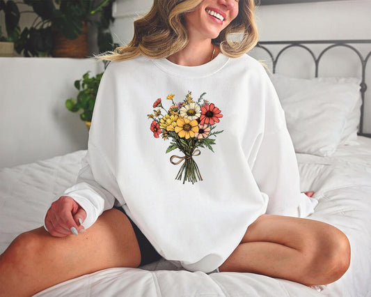 Personalized Mom Sweatshirt Custom Birthday Gift for Grandma Plant Mama Shirt