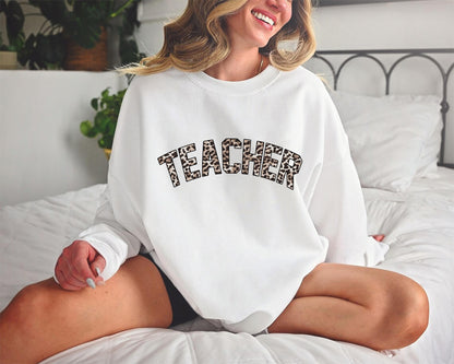 Leopard Teacher Sweatshirt, Teacher Shirt, Teach Sweatshirt, Gift for Teacher
