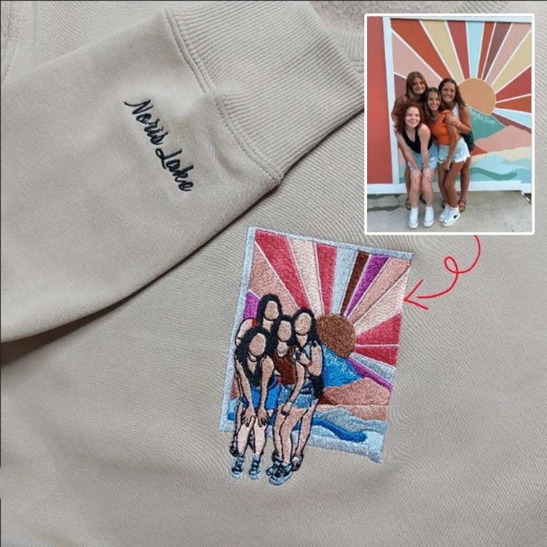 Custom Embroidered Sweatshirt Embroidery Photo, custom embroidered shirt, custom embroidered hats, custom embroidered polo