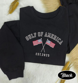 Embroidered Gulf of America Sweatshirt , Gulf Of Usa America , Gulf Beach Retro Shirt , Gulf Of USA America Est 2025, Patriot American Tee