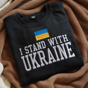 I Stand With Ukraine Sweatshirt, Ukraine Flag Embroidered Shirt, Stop Wars Hoodie, Support Ukraine Hoodie, Anti Trump Shirt