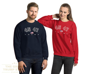 45 47 Sweatshirt Trump Men Women Shirt, Trump 45 47 Shirt, Long Sleeves, Printed