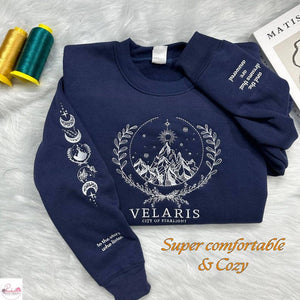 Velaris City Of Starlight Embroidered Sweatshirt, Velaris Embroidered Hoodie, The Night Court Shirt, SJM sweater, ACOTAR Shirt