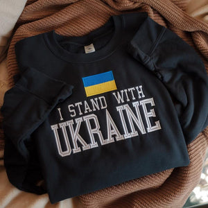 I Stand With Ukraine Sweatshirt, Ukraine Flag Embroidered Shirt, Stop Wars Hoodie, Support Ukraine Hoodie, Anti Trump Shirt