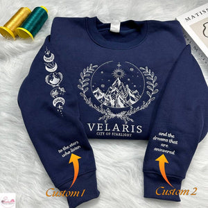 Velaris City Of Starlight Embroidered Sweatshirt, Velaris Embroidered Hoodie, The Night Court Shirt, SJM sweater, ACOTAR Shirt