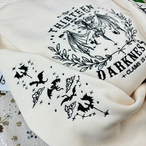 The Thirteen Throne Of Glass Embroidered Sweatshirt, From Now Until the Darkness Claims Us Embroidered Shirt, Fastastic Reader, Bookish Gift