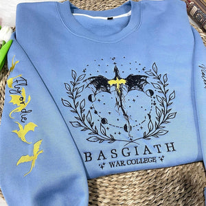 Fourth Wing Embroider Sweatshirt, Custom Basgiath War College, Dragon Rider,Violet Sorrengail,Xaden Riorson,Riders Quadrant,Fantasy Reader