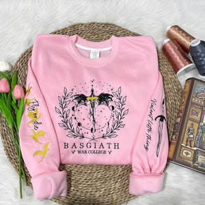 Fourth Wing Embroider Sweatshirt, Custom Basgiath War College, Dragon Rider,Violet Sorrengail,Xaden Riorson,Riders Quadrant,Fantasy Reader