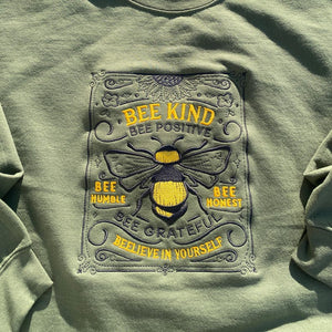 Bee Kind Embroidered Sweatshirt, Custom