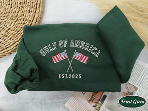 Embroidered Gulf of America Sweatshirt , Gulf Of Usa America , Gulf Beach Retro Shirt , Gulf Of USA America Est 2025, Patriot American Tee