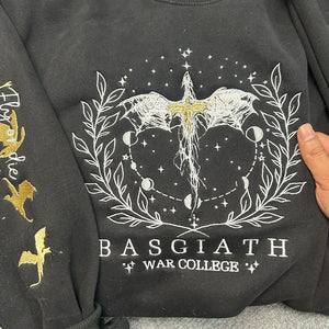 Fourth Wing Embroider Sweatshirt, Custom Basgiath War College, Dragon Rider,Violet Sorrengail,Xaden Riorson,Riders Quadrant,Fantasy Reader