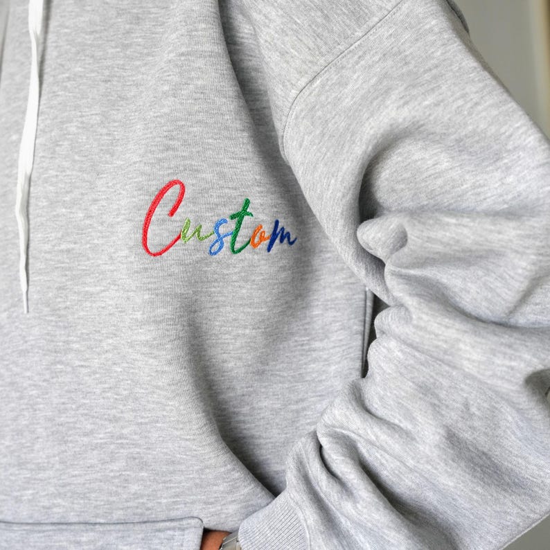 Custom Embroidered Sweatshirt, Personalized Hoodie, Embroidered Unisex Crewneck, Christmas Gift, Couple Gift Idea, Personalized Gift