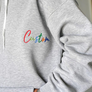 Custom Embroidered Sweatshirt, Personalized Hoodie, Embroidered Unisex Crewneck, Christmas Gift, Couple Gift Idea, Personalized Gift