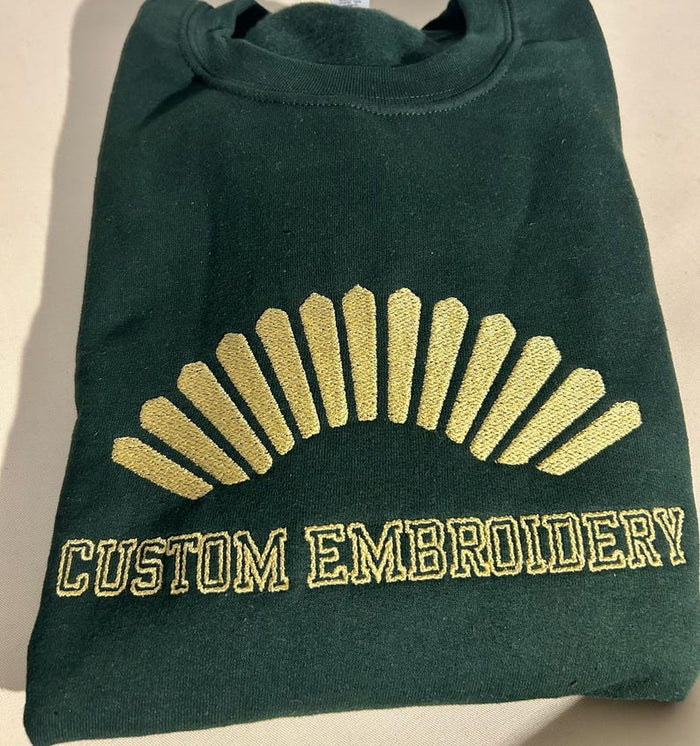 Custom embroidered Logo sweatshirt - personalized with artwork or text - ideal for business branding, employees, sports teams, and gifts.