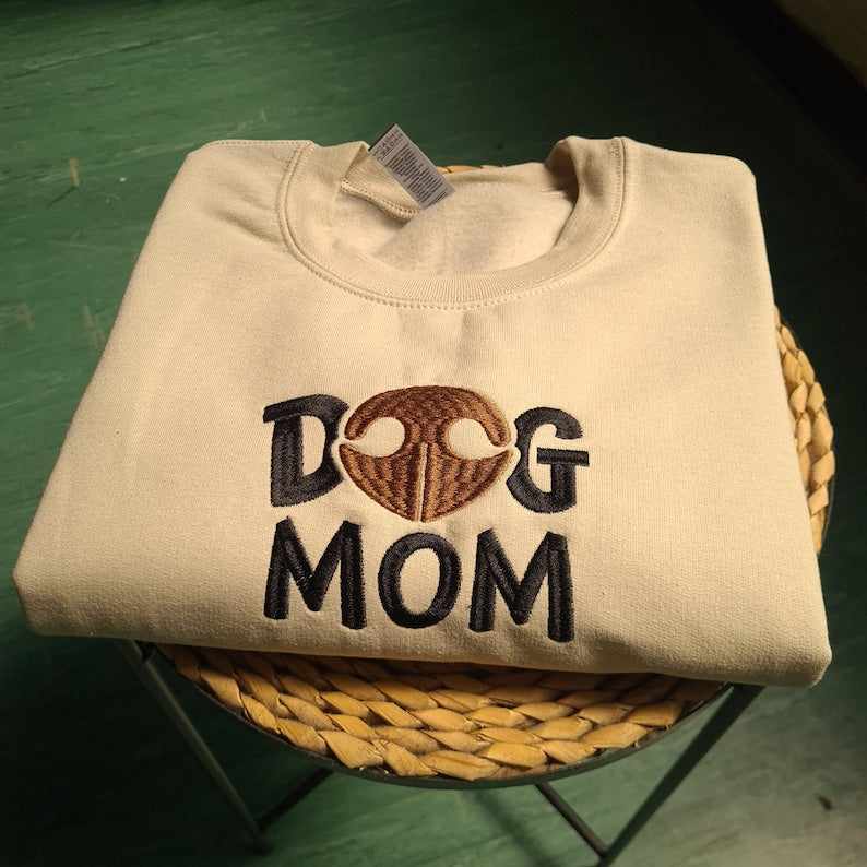 Embroidered Dog Mom Sweatshirt, Personalised Dog Owner Sweatshirt, Dog Lover Gift, Dog Gifts For Owner, Pet lover Jumper, Dog Mum Sweater
