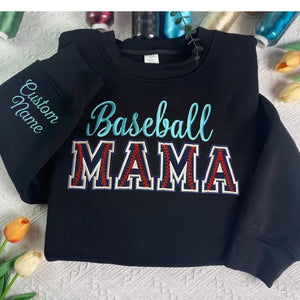 Personalized Baseball Embroidered Sweatshirt • Custom Crewneck for Mom, Mimi, Gigi, Nanna, or Dad • Gift for Baseball Fans