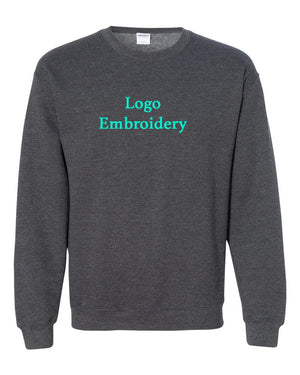 Custom embroidered Logo sweatshirt - personalized with artwork or text - ideal for business branding, employees, sports teams, and gifts.