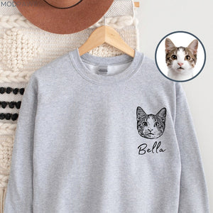 Custom Pet Sweater Using Pet Photo + Name Custom Dog Portrait Sweater Personalized Dog Pullover Dog Sweatshirt Dog Mom Gift Custom Cat Shirt