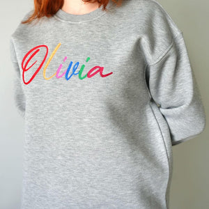 Custom Embroidered Sweatshirt, Personalized Hoodie, Embroidered Unisex Crewneck, Christmas Gift, Couple Gift Idea, Personalized Gift