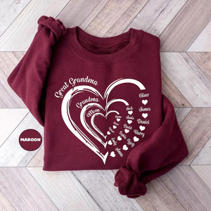 Personalized Mom, Grandma, Great Grandma T Shirt, Sweatshirt, Great Grandma Gifts, Mother's Day Gifts For Great Grandma, Birthday Gifts