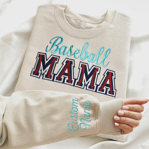 Personalized Baseball Embroidered Sweatshirt • Custom Crewneck for Mom, Mimi, Gigi, Nanna, or Dad • Gift for Baseball Fans