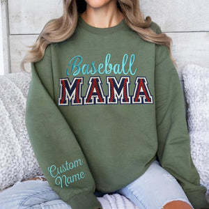 Personalized Baseball Embroidered Sweatshirt • Custom Crewneck for Mom, Mimi, Gigi, Nanna, or Dad • Gift for Baseball Fans