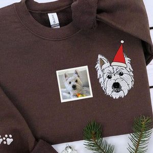 Personalized Pet Embroidery Sweatshirt, Pet Photo T-Shirt, Embroidered Pet Photo, Dog Mom Sweater, Dog Lovers Gifts, Personalized Pet Gifts