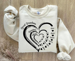 Personalized Mom, Grandma, Great Grandma T Shirt, Sweatshirt, Great Grandma Gifts, Mother's Day Gifts For Great Grandma, Birthday Gifts