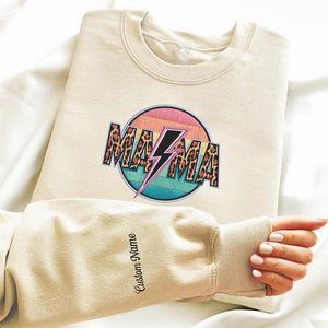 Custom Mama Embroidered Sweatshirt With Kids Names On Sleeve, Personalized Mom Embroidery Hoodie, Birthday Mommy Outfits, Mother day