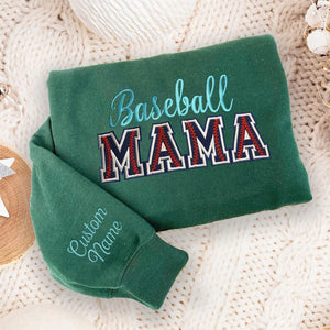 Personalized Baseball Embroidered Sweatshirt • Custom Crewneck for Mom, Mimi, Gigi, Nanna, or Dad • Gift for Baseball Fans