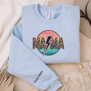 Custom Mama Embroidered Sweatshirt With Kids Names On Sleeve, Personalized Mom Embroidery Hoodie, Birthday Mommy Outfits, Mother day