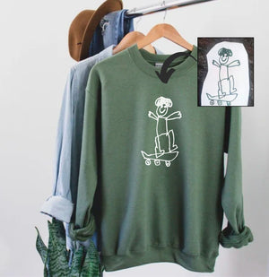 Custom Kids Drawing Sweatshirt, Kids Art Shirt, Custom Gift for Mom, Custom Gift for Dad, Christmas Gift, Grandparents Personalized Gift