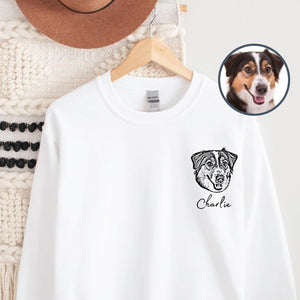 Custom Pet Sweater Using Pet Photo + Name Custom Dog Portrait Sweater Personalized Dog Pullover Dog Sweatshirt Dog Mom Gift Custom Cat Shirt