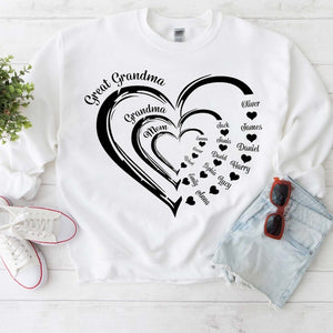 Personalized Mom, Grandma, Great Grandma T Shirt, Sweatshirt, Great Grandma Gifts, Mother's Day Gifts For Great Grandma, Birthday Gifts