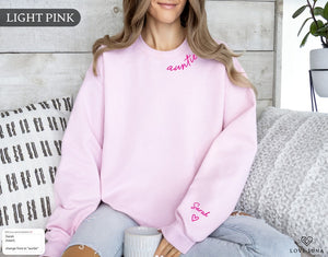 Personalized Mama Sweatshirt with Kid Names on Sleeve, Mothers Day Gift, Birthday Gift for Mom, New Mom Gift, Minimalist Mom Sweater