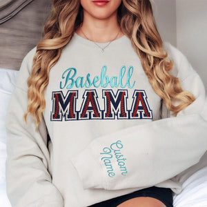 Personalized Baseball Embroidered Sweatshirt • Custom Crewneck for Mom, Mimi, Gigi, Nanna, or Dad • Gift for Baseball Fans