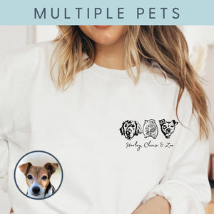 Custom Pet Sweater Using Pet Photo + Name Custom Dog Portrait Sweater Personalized Dog Pullover Dog Sweatshirt Dog Mom Gift Custom Cat Shirt