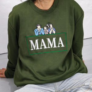 Mama Sweatshirt with Photo, Custom Embroidered Hoodie Mama and Kids Portrait, Mom Embroidery Hoodie, Birthday Mommy Outfits, Pregnancy Gifts