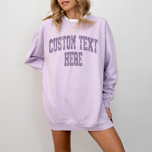 Custom Sweatshirt, Comfort Colors Custom Sweatshirt, Comfort Colors, Vintage Sweatshirt, College Custom Sweatshirt, Personalized Gift