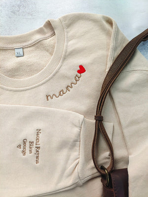 Custom Mama Embroidered Sweatshirt,Custom Mama Crewneck With Kids Names,Personalized Mom Sweatshirt,Gift For Mom, Mother's Day Gift