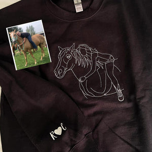 Custom Personalized Horse Sweatshirt | Embroidered Horse Hoodie | Unique Christmas Gift | Unique Gifts For Horse Lovers