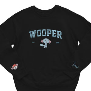 Custom Pokemon Wooper Embroidered Sweatshirt, Custom Name on Sleeve, Embroidery Anime Tshirt, Pokemon University, Anime Unisex Shirt