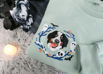 Custom Dog Face Embroidered Sweatshirt From Your Photo,Cat Sweatshirt,Dog Mom Sweatshirt,Personalized Gift For Mom