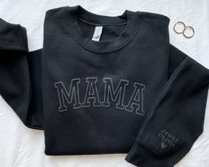 Personalized Mama Sweatshirt with Kid Names on Sleeve, Mothers Day Gift, Birthday Gift for Mom, New Mom Gift, Minimalist Cool Mom Sweater