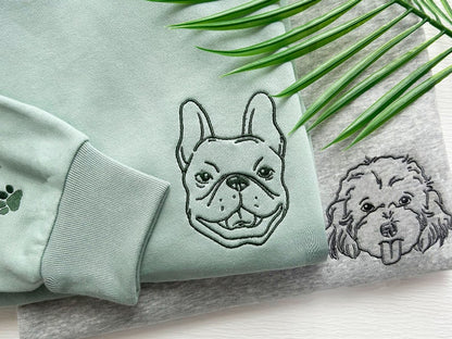 Custom Pet Embroidered Sweatshirt,Embroidered Pet Face&Name Sweatshirts,Custom Dog Portrait,pet hoodie,Perdog sweatshirt,Mummy Dog's Gift