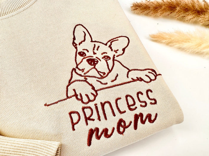 Custom Embroidered Pet Sweatshirts with Pet Photo and Name,Personalized Dog Embroidered with Name On Sleeve,Gift for Dog Mom/Dad