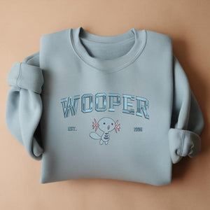 Custom Pokemon Wooper Embroidered Sweatshirt, Custom Name on Sleeve, Embroidery Anime Tshirt, Pokemon University, Anime Unisex Shirt